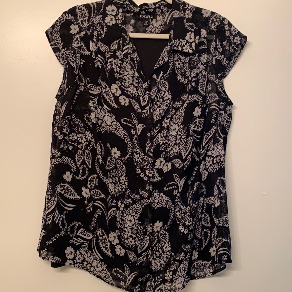 Black paisley blouse